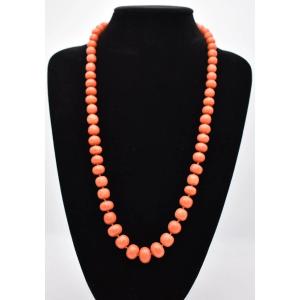 Antique Natural Pink Coral Graduated Bead Necklace Length 29" Weight: 82.2g