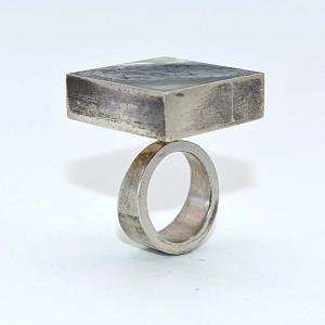 Modernist Sterling Silver & Abalone Shell Ring – Arne Johansen Mid Century 1960s