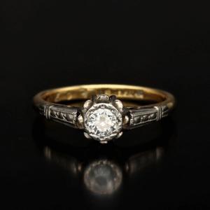 1920s 18k Gold And Diamond Engagement Ring