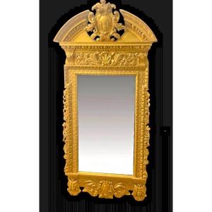 A Large George II Giltwood Pier Mirror With Original Glass Plate 77" X 38"