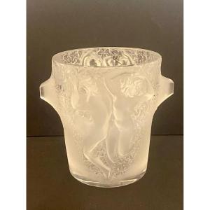 Lalique Crystal Ganymede Champagne Cooler Ice Bucket Mint Condition