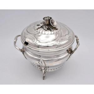 Antique 18th Century French Sterling Silver Sugar Box Rococo Style Sucrier 440gr