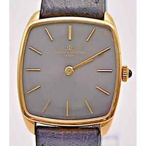 A Vintage Classic Baume & Mercier Swiss Made 18ct Gold Men's Wristwatch - 37060