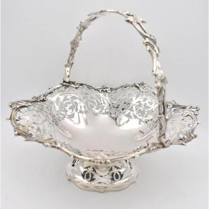 A Antique Edwardian Silver Fruit Basket By William Hutton & Sons Sheffield 1902