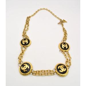 Authentic Vintage Chanel Gold-tone Double Chain Belt – 34” Total Length