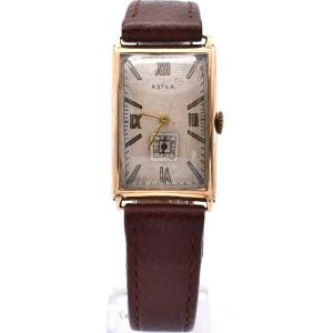 Vintage 9ct Gold Encased Aster Swiss Made Mechanical Wristwatch