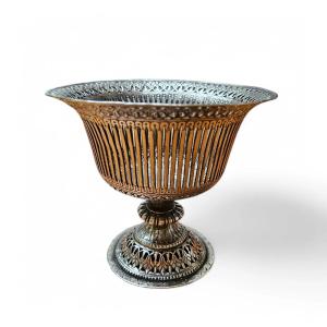 Antique Indian Solid Silver Wirework Compote Circa 19th Early 20th Century