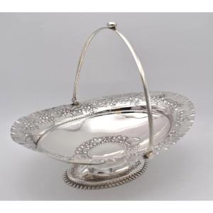 Solid Silver Basket With Embossed Detailing - James Deakin & Sons Sheffield 1897