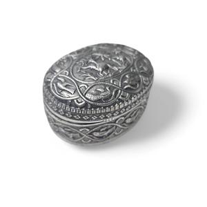 Antique Indian Asian Eastern Silver Ornater Box. Beautiful Detail. Trinket.