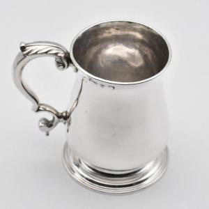 1742 London Georgian Solid Silver Tankard Antique 18thc Mug 238.9g