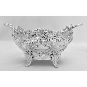 Antique Victorian Solid Silver Pieced Twin Handled Bowl By Henry Matthews 1894