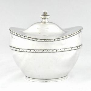Sterling Silver Tea Caddy 1945 Birmingham By Ernest Druiff & Co