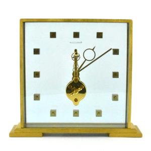 Jaeger-lecoultre Brass 8 - Day Straight Lined Skeleton Mantel Clock -1950 Boxed