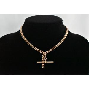 Antique 9ct Gold Graduated Curb Link Double Albert Watch Chain
