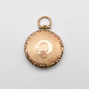 A Georgian 9ct Gold Round Locket With Engine Turned Detail – C.1830's