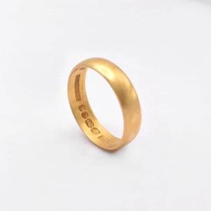 Vintage 22ct Yellow Gold Wedding Band Bravingtons Size Q½ Mid 20th Century 1930s