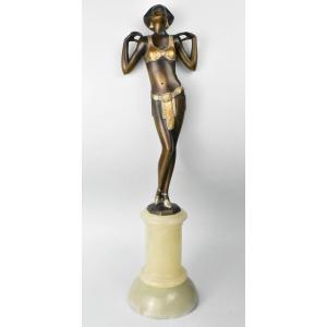 A Josef Lorenzl Art Deco Bronze Of Maria Jeritza The Egyptian Helen Circa 1920's