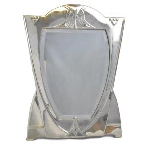 Antique Art Nouveau Secessionist Silver Plated Easel Back Mirror, Wmf Circa 1900