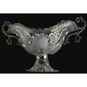 A Huge 53cm 1908 Joseph Rodgers (1930g) Antique Sterling Silver Centrepiece Bowl