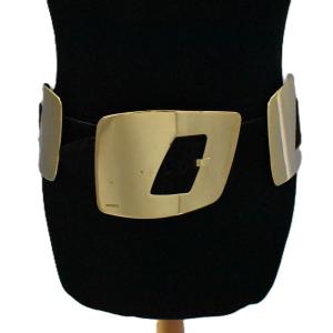 A Rare Vintage Gucci Wide Leather Belt With 3 Abstract Gold-plated "g" Buckles