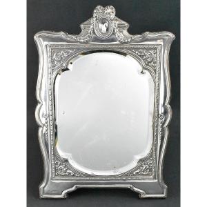 Antique Silver-framed Easel Ornate Dressing Table Mirror By William M Hayes