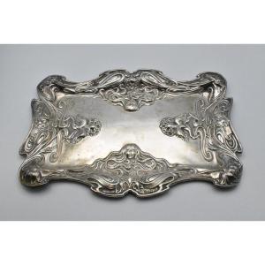 A Stylish John William Barrett Art Nouveau Silver Tray Pin Hm Chester 1900