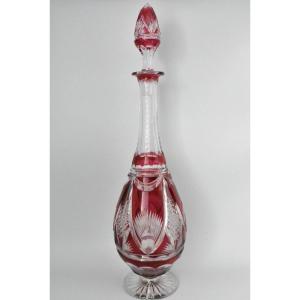 Vsl Val Saint Lambert Bottle Decanter Circa 1908 Cut To Clear Crystal