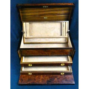 Rare Vintage Gucci Wooden Jewellery Box Accessory Collection Gold Crest Plaque