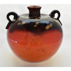 Art Deco Tango Glass Vase By Charles Schneider, Dating From 1930s