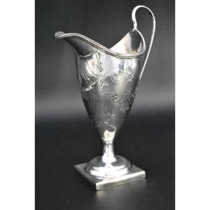 1786 John Lambe London Solid Silver George III Helmet-style Cream Jug
