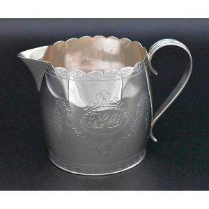 1794 Solid Silver Cream Jug W/ Scalloped Rim By George Smith II & Thomas Hayter