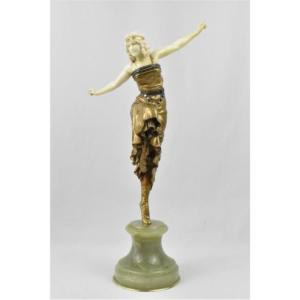 Paul Philippe Russian Dancer Art Deco Chryselephantine Bronze & Ivory Sculpture