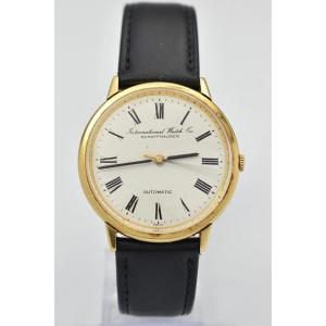 Vintage Iwc Schaffhausen Automatic 18ct Gold Watch Roman Numerals Cal 854/853