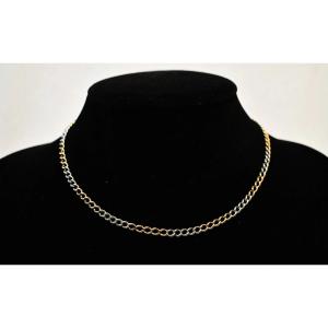 Victorian 9ct Gold Two-tone Curb Chain Necklace Unmarked 375 16" 24.1g