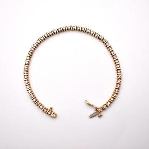 18k Yellow Gold Tennis Bracelet 1.00ct Diamond Line 13.7g Concealed Clasp