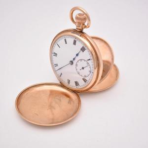 9ct Gold Dennison Special Full Hunter Pocket Watch 1924 Swiss 15j 88.4g 50mm