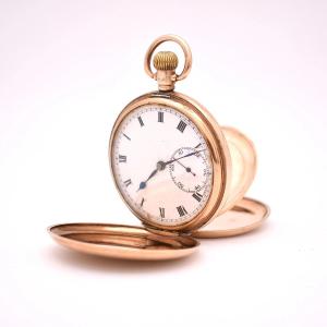 9ct Gold Dennison Special Full Hunter Pocket Watch Swiss 15j Movement 91.7g 51mm