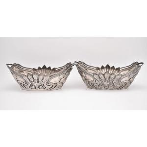 Antique German 800 Silver Art Nouveau Jardiniere Centerpiece Storck & Sinsheimer