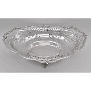 1905 London Sterling Silver Pierced Serving Bowl Johnson Walker & Tolhurst