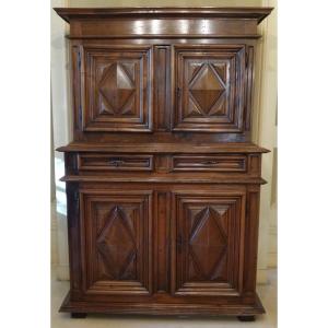 Buffet Four Doors In Diminutive Louis XIV In Walnut