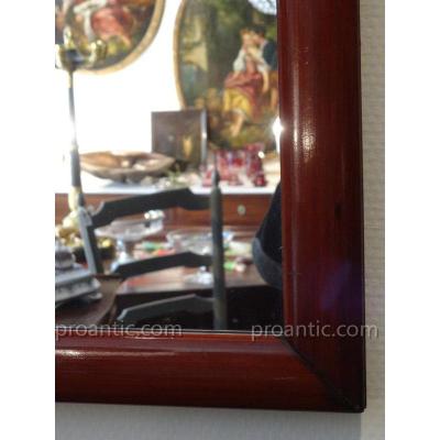 Pair Of Art Deco Mirrors Wooden Mahogany-stained