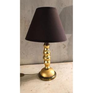 Baluster Lamp In Golden églomisé Glass Baguès
