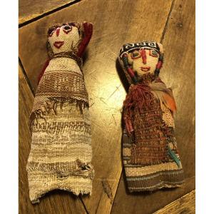 Two Chancay Funeral Dolls, Peru, Circa 1920
