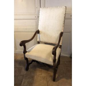 Louis XIV Armchair In Walnut Mutton Bone