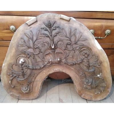 In Bas Relief Demi Rosette Staff XIX Century