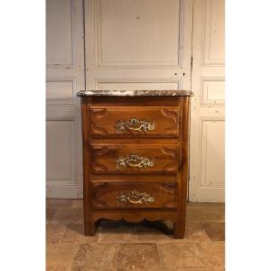 Parisian Chest Of Drawers In Blond Walnut, 18th Century