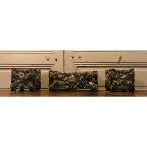 Set Of 3 Earthenware Planters Circa 1900