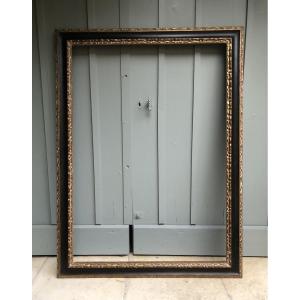 Gilded And Black Lacquered Wooden Frame, Circa 1950
