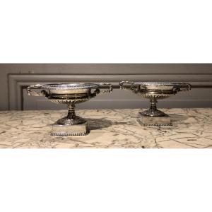 Pair Of Chambord Vases With Swans In Silver, Revolutionary Period, 18th Century 