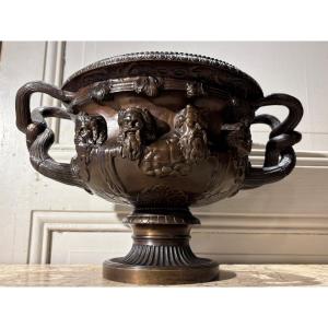 Warwick Bronze Vase Signed Barbedienne, 19th Century